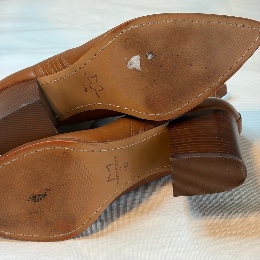 Marc Fisher Brown Leather Heeled Boots - Picture 9 of 9